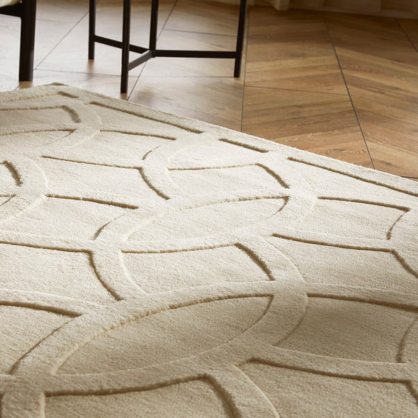Concept Looms Priory Ivory Circles Rug in 4 Sizes