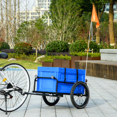 Bicycle Cargo Trailer with 65L Foldable Storage Box and Safe Reflectors