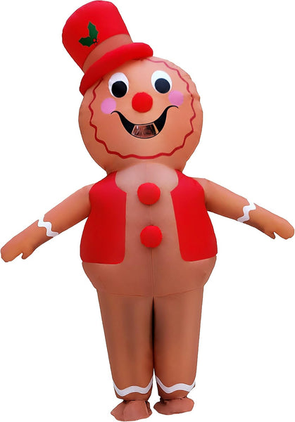 Christmas Gingerbread Man Inflatable Costume Christmas Party Blow-Up Costume Party Costume for Adult//Christmas Parade(Gingerbread Man)