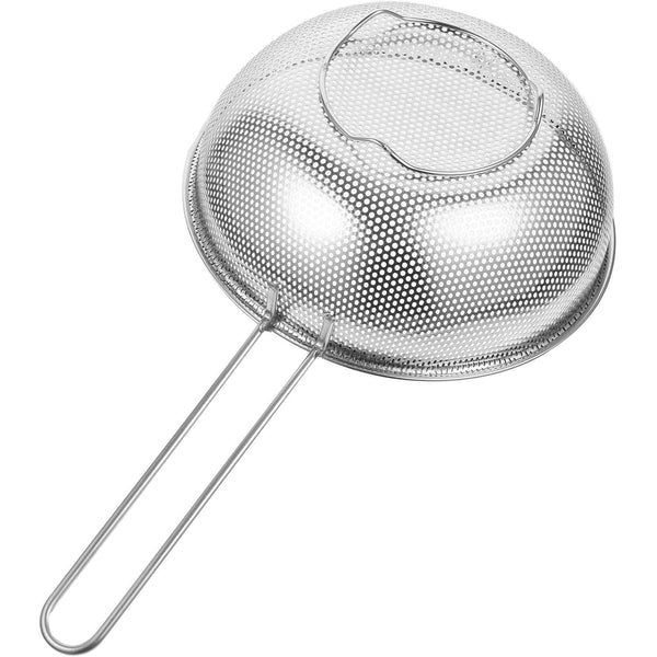 Stainless Steel Colander with Handle, Fine Mesh Food Strainer, Long Handle Metal Strainer, Drain Basket for Rice Pasta Spaghetti Vegetables