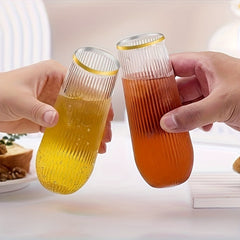9pcs Golden Rim Striped Plastic Champagne Flutes, 9oz Stemless Clear Cocktail Glasses, Ideal for Weddings, Engagements, Birthday Parties, Graduations, Anniversaries, Catering Events, Thanksgiving, Valentine's Day, Proposals, Wine, Champagne, Mimosa