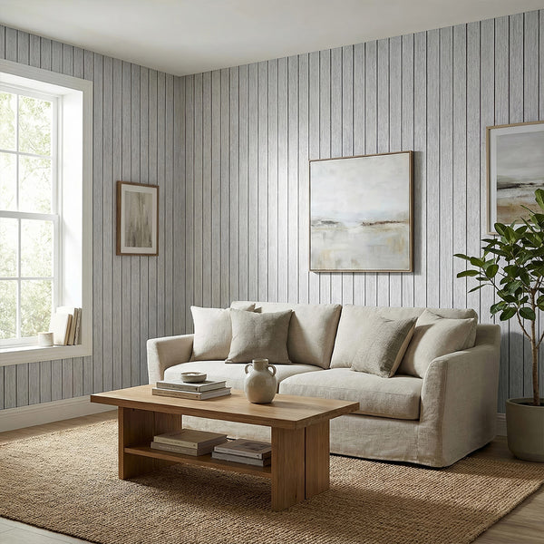 1pc 3D Imitation Wood Grain Grille Wall Panels, 300*40cm, Self-adhesive Vertical Stripe Wall Stickers, Peel and Stick, TV Background Decoration Stickers for Bedroom and Living Room, Kitchen and Bathroom Wall Renovation Stickers, Ideal for Renovating Livin