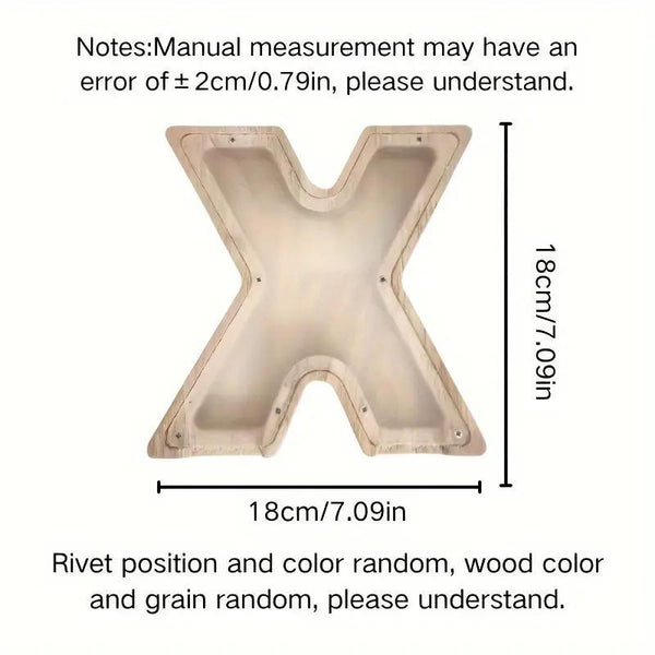 1 unique wooden letter jar - 26 creative A-Z letter storage containers, transparent design, birthday gift idea, home decoration, best friend gift, and functional holiday present.