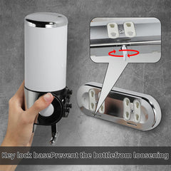 Household Three-Head Wall-Mounted Soap Dispenser Manual Press Shampoo Shower Gel Bathroom Liquid Soap Storage Box White
