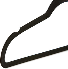 Amazon Basics Slim Velvet Non-Slip Suit Hangers - 30-Pack, Black/Silver