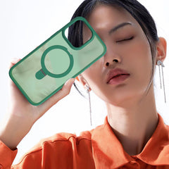 TECH SENSE Magnetic Case for iPhone with Stand, Compatible with MagSafe, Foldable Stand, Full Camera Lens Protection, Scratch-Resistant Translucent Matte Shockproof Phone Cover