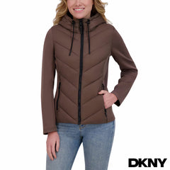 DKNY Women'S Mixed Media Jacket in Black