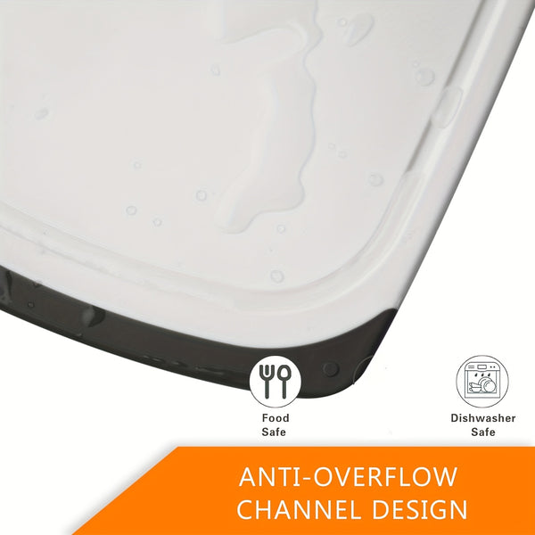 3pcs Large Plastic Cutting Board Set with Non-Slip Base & Ergonomic Handle - Dishwasher Safe, Heavy-Duty Kitchen Chopping Boards with Rounded Edges, & Design, Space-Saving Stackable for Meat, Vegetables, Cheese - Durable & Easy to Clean (No Batterie
