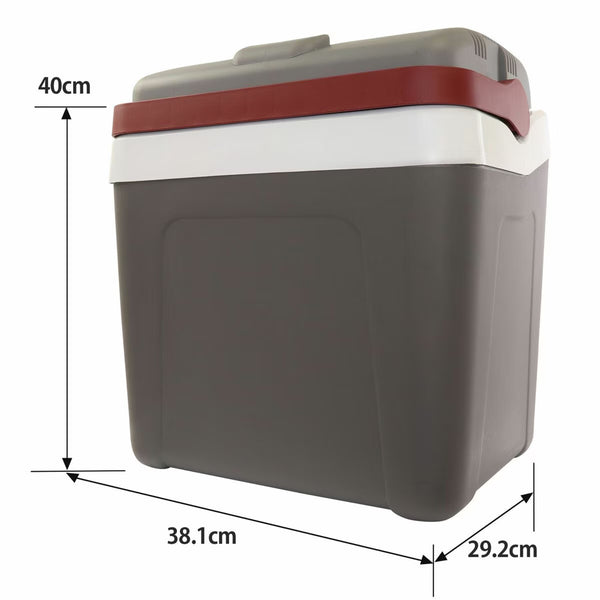 Koolatron 12V Electric Cooler 24L, Cool/Warm Box with Adjustable Strap in Grey