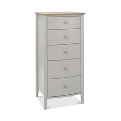Bentley Designs Whitby Scandi Oak & Grey 5 Drawer Chest of Drawers