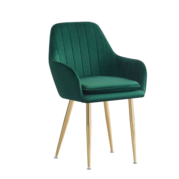 MOF Velvet Dining Chairs Kitchen Chairs Living Room Chairs with Sturdy Metal Legs Reception Chairs with Backrest and Padded Seat