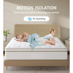 Double Mattress 135x190x28cm 2000+ Pocket Springs & Memory Foam 7-Zone Ortho Support CoolGel Layer Anti-Dip Edge Motion Reduction Medium Firm (H3) 45cm Roll Delivery 200-Night Trial (Christmas Halloween Valentine'S Day gifts)Christmas gift Pocket Spring a