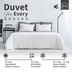 Rohi Anti-Allergy All Season Duvets | Fluffy & Breathable Hollowfibre Filled Duvets | Corvin Cover | 4.5 TOG | 10.5 TOG | 13.5 TOG | 15 TOG