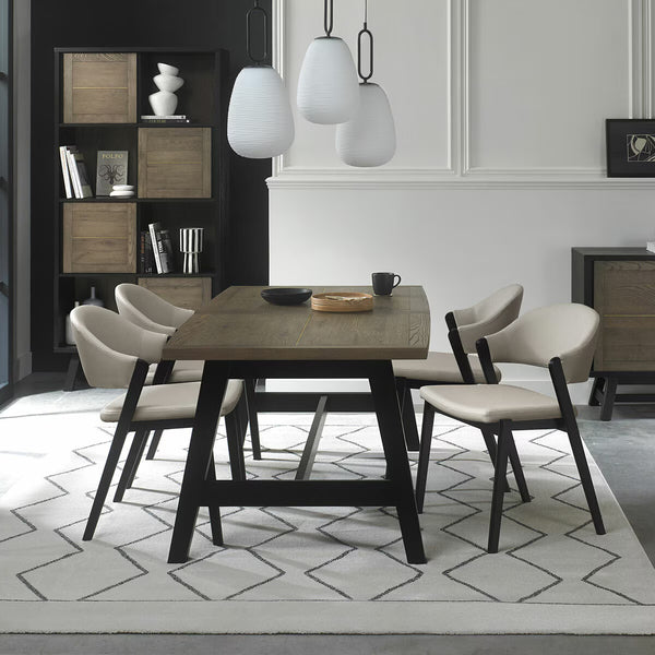 Bentley Designs Camden Weathered Oak & Peppercorn Extending Dining Table, Seats 4-6