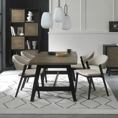 Bentley Designs Camden Weathered Oak & Peppercorn Extending Dining Table, Seats 4-6