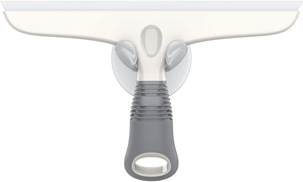 MR.SIGA Multi-Purpose Silicon Squeegee for Window, Glass, Shower Door, Car Windshield, Heavy Duty Window Scrubber, Includes Suction Hook, 10 Inch, Grey & Black, 1 Pack