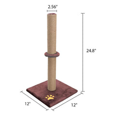 Cat Scratching Post 62CM Pole Scratcher Tree Scratch Post Woven Sisal Tall