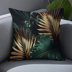2D Flat - 2pcs Single-sided Tropical Leaf Pillowcases | Polyester, Retro Nordic Style, Machine Washable, Zipper Closure, Suitable for Sofa, Living Room, Bedroom, Car Cushions, No Inner Core, Sizes 14x14, 16x16, 18x18, 20x20