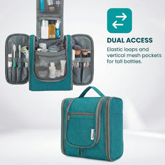 Hanging Toiletry Bag Women Large Travel Makeup Bag Organizer Bag with A PVC Compartment for Essentials Accessories Cosmetics Roomy Toiletries Bag Gift Best Toiletry Bag for International Travel Christmas Gifts