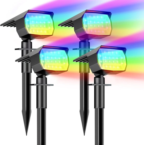 Btfarm 4 Pack Solar Lights Outdoor Garden, 72 LED Solar Spot Lights 3 Modes IP65 Waterproof Garden Uplighters Solar Powered, Auto On/Off Spotlight for Yard Driveway Pathway Landscape 6500K Cool White