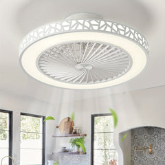 Ceiling Fans with Lights, 19-Inch Low Profile Flush Mount Ceiling Fan Light Fixture 6 Wind Speeds 40W LED Reversible Ceiling Fan with Lights And Remote for Bedroom, Kids Room And Living Room