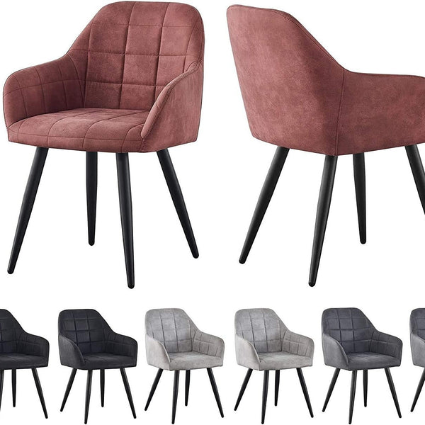 mcc direct 2x Faux Matte Suede Leather Dining Chairs Accent Chairs home & restaurants Adrian
