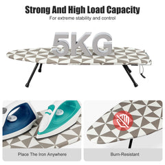 Ironing Board Foldable Mini Ironing Board Tabletop Ironing Board Foldable Portable Design with Built-in Iron Rest, Non-Slip Legs, Lightweight for Small Spaces, Dorms, Apartments