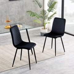 mcc direct Set of 2 Designer Velvet Chairs Fabric Dining Chairs with Metal Legs-Lexi Chairs