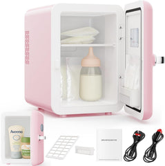 4L Portable Mini Fridge with UK Plug, Quiet Compact Small Refrigerator, AC/DC Cooler & Warmer for Skincare, Drinks, Food, Bedroom, Office, Car, Dorm, Travel
