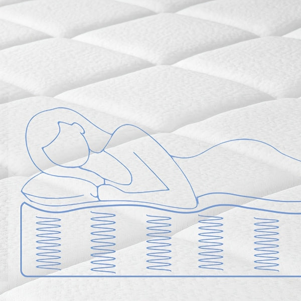 20cm Medium-Firm Spring Hybrid Mattress with Pocket Springs - Individually Responsive, & Motion Isolation, Single/Small Double/Double/King/Super King Bed Sizes, Mattress in a Box (No Heavy Lifting) for Home & Hotel