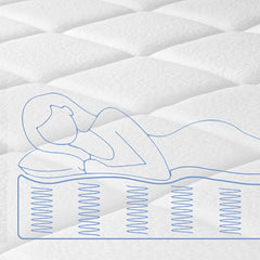 20Cm Medium-Firm Spring Hybrid Double Mattress Featuring Silent Innerspring And Pocket Springs for Comfortable Sleep, Available in All Sizes - Single/Small Double/Double, Mattress Delivered in a Box