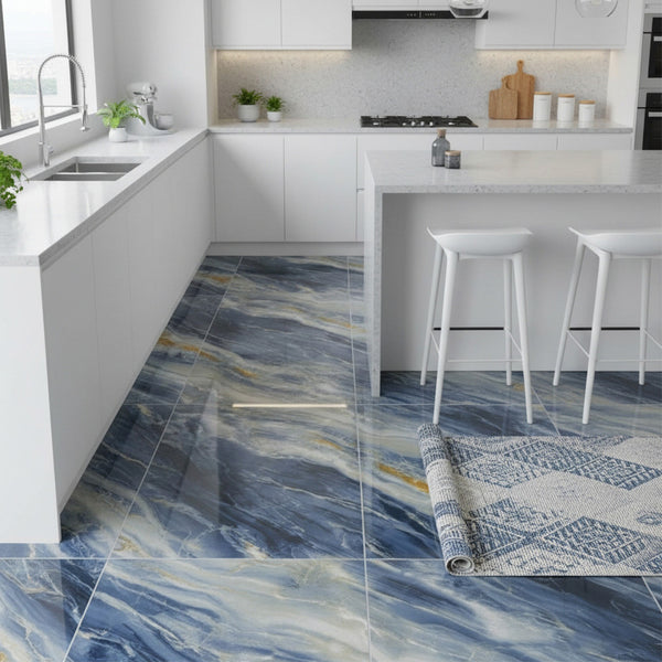 10/20/30/40 Pack Luxury Marble Effect Self-adhesive Floor Tiles 60x30cm, 2mm Thicken Vinyl Flooring Tiles Wall Stickers, Removable PVC Wall Decals, Suitable for Living Room, Bedroom, Kitchen Backsplashes, Bathroom, Office, Background Walls, Easy To Instal