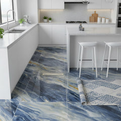 10/20/30/40 Pack Luxury Marble Effect Self-adhesive Floor Tiles 60x30cm, 2mm Thicken Vinyl Flooring Tiles Wall Stickers, Removable PVC Wall Decals, Suitable for Living Room, Bedroom, Kitchen Backsplashes, Bathroom, Office, Background Walls, Easy To Instal