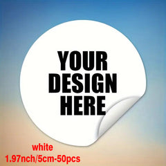 50/100pcs Personalized Custom Stickers Suitable for Various Occasions - /Small Round Labels with Self-Defined Photos/Logos/Text, Glossy Synthetic Paper Suitable for Wedding Invitations, Birthday Party Decorations, Thank You Gifts
