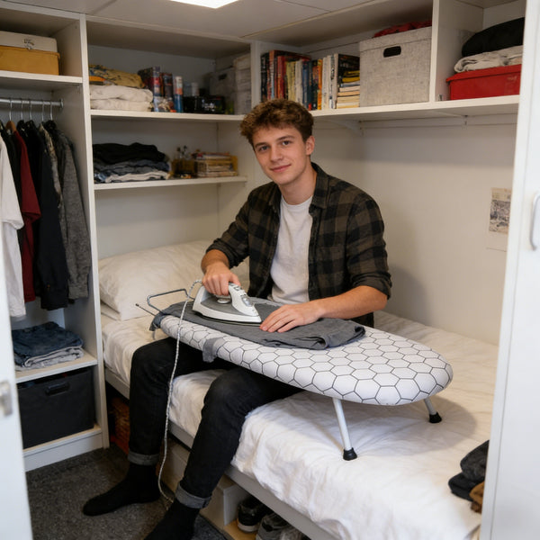 A Compact, Foldable Ironing Board Measuring 66X40Cm, Easy to Store And Lightweight, Making It Ideal for Small Living Spaces Like Apartments And Dorms. It Features Adjustable Height for Convenience