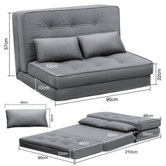 Folding Sofa Bed Adjustable Lazy Tatami Sofa Convertible Floor Couch 5 Levels Adjustable Backrest Lounge Chaise for Living Room Bedroom Guest Room
