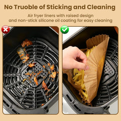 Air Fryer Paper Liners Square Disposable Airfryer Parchment Paper,Heat Resistant,Greaseproof,Airfryer Accessories Suitable for Microwave Oven, Steamer, Cooking Utensils