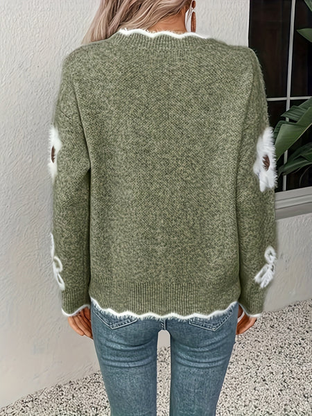 Elegant Floral Pullover for Women'S Fashion