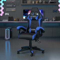 GartistGo Ergonomic Gaming Chair - Gamer Chairs with Lumbar Cushion + Headrest, Height-Adjustable Office & Computer Chair for Adults, Girls, Boys (Without footrest)