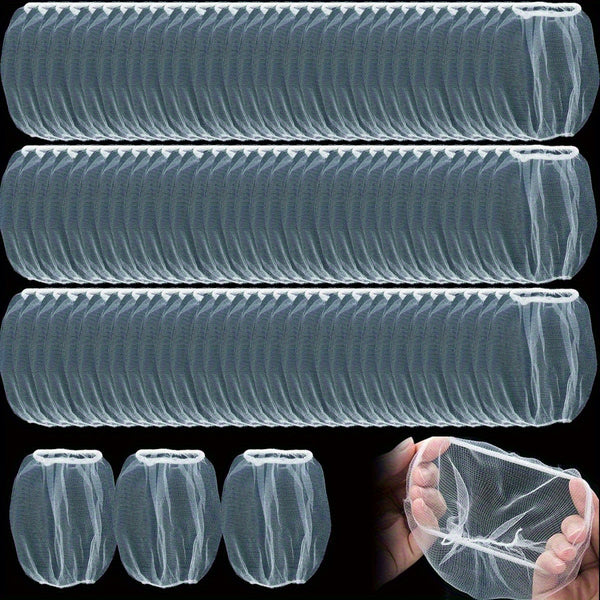 200pcs Kitchen Sink Strainer Bags, Disposable Anti-Clog Elastic Mesh Fits Most Drain Filters