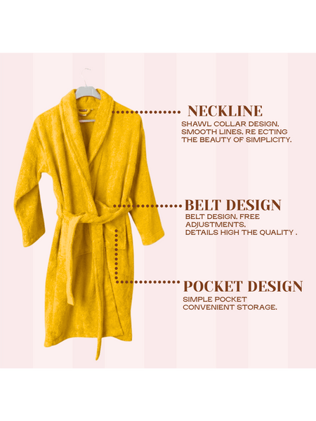 Mens and Ladies Shawl Collar Bathrobe 100% Egyptian Cotton Unisex Shawl Collar Dressing Gown Terry Towelling Bathrobe One Size