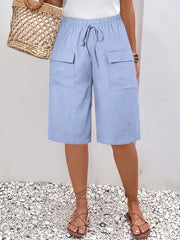 Circle 3pcs Set Standard Size Women's Shorts Casual Beach Pants with Pockets
