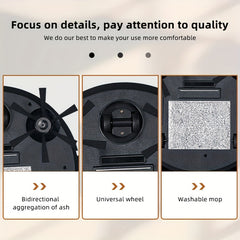 3-in-1 Robot Vacuum Cleaner | 4, 000 Pa Powerful Suction, Up to 90mins Runtime, Low Noise, Suitable for Hard Floors, Flatmarble Tiles, and Wood Floors | USB Charging, Hair Anti-Tangling, Blow and Suction Integrated, Crash Protection