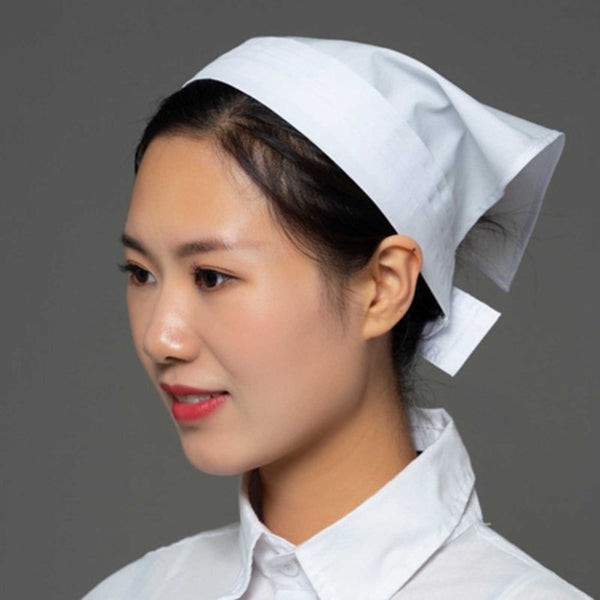 Chef Barista Hat Women Waitress Baker Triangular Hair Bandanna Cook Uniform Turban Kitchen Restaurant Skull Cap