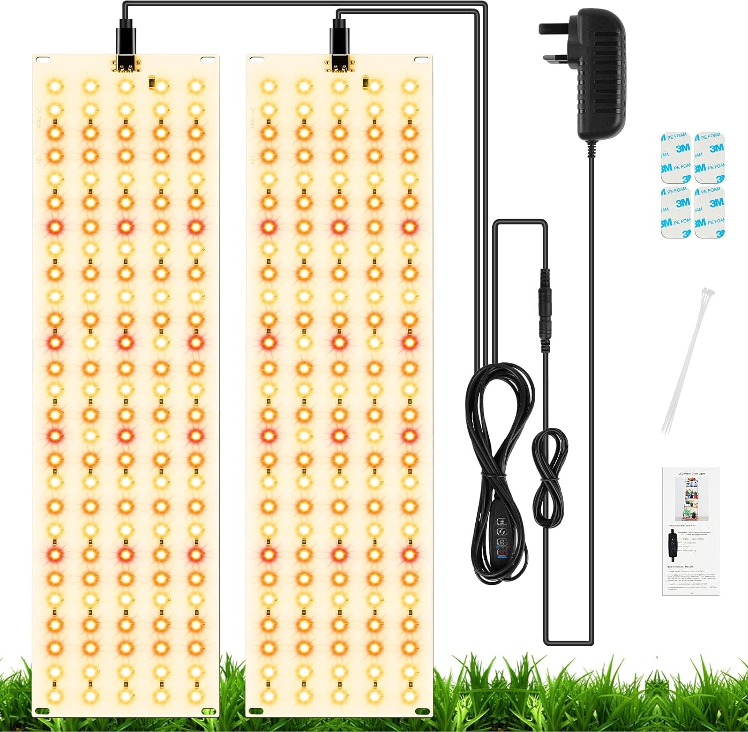 OFFCUP Grow Lights for Indoor Plants, 4Pcs 5000K Full Spectrum LED Plant Light, 540 Leds Plant Grow Light with Auto On/Off 3/9/12H Timer, 3 Modes, 10-Level Dimmable, Use for Indoor Growth