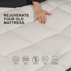 4As Microfibre Mattress Topper 4 Inch/10cm 1100 GSM Heavy Fill Super Soft and Fluffy Hand Filled Single Double King Super King Box Stitched