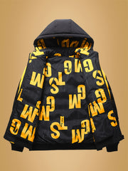 Villa Water OBM Men'S Winter Coat with Removable Hood, Double-Sided Wearable Trendy And Cool Jacket for Cold Weather