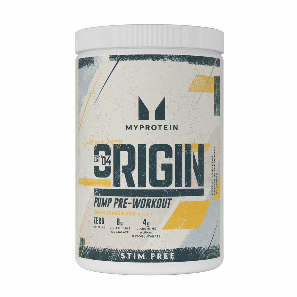 MYPROTEIN Origin Pre-Workout Pump Stim Free Sour Lemonade, 750G