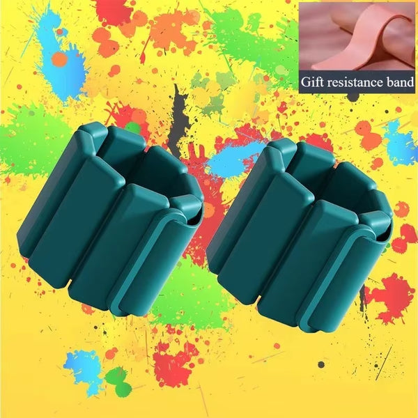 A Pair Sports Weight-Bearing Bracelets Adjustable Wearable Wrist & Ankle Silicone Weights Bracelets for Running Training Fitness