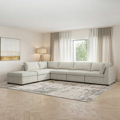 Thomasville Tisdale Taupe 6 Piece Modular Fabric Sofa
